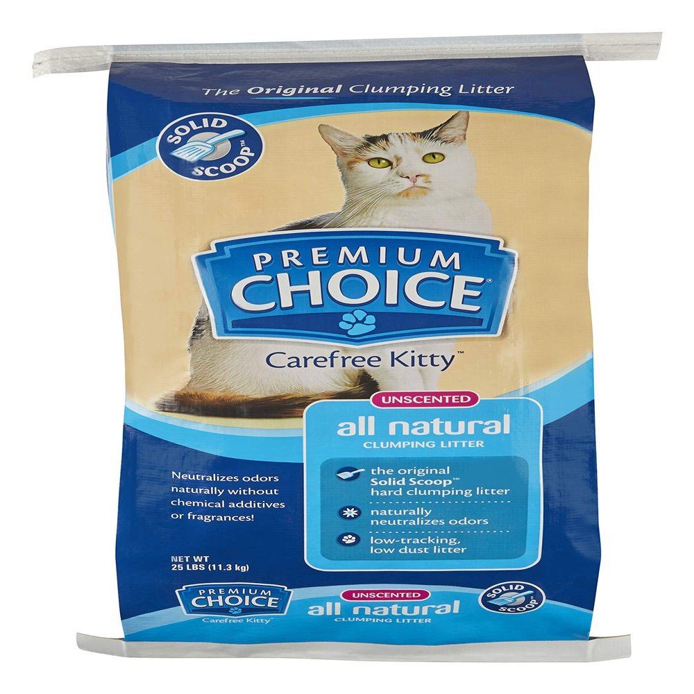 Premium Choice Unscented Scoopable Cat Litter, 25 lb Bag