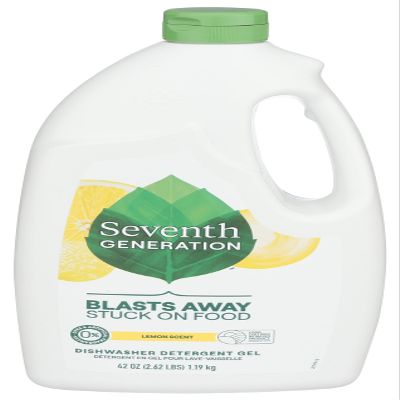 Natural Automatic Dishwasher Gel, Lemon Scent, 42 oz Bottle, Sold Individually