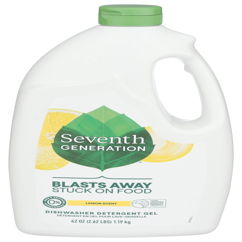 Natural Automatic Dishwasher Gel, Lemon Scent, 42 oz Bottle, Sold Individually