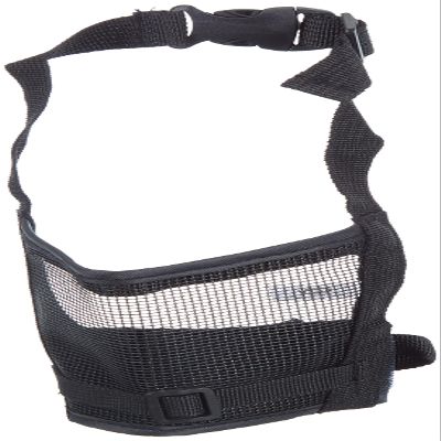 Trixie 19263 Dog Muzzle with Mesh Insert, Polyester, M, Black