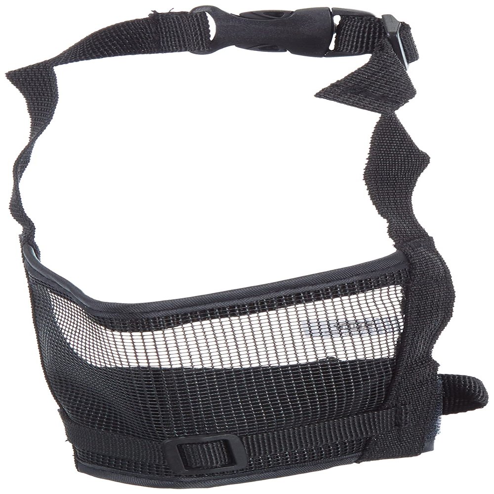 Trixie 19263 Dog Muzzle with Mesh Insert, Polyester, M, Black