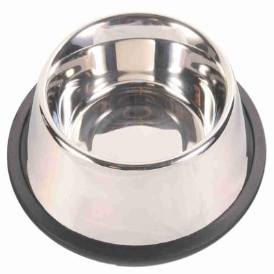 Trixie Stainless Steel Bowl with Rubber Ring, 0.9 L / 23 cm