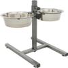 TRIXIE Height-Adjustable Dog Bar with 2 Stainless Steel Bowls, 2 x 1.8 L, 21 cm, 24921 view 1