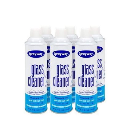 Sprayway Glass Cleaner, 6 Cans, 19, Clear