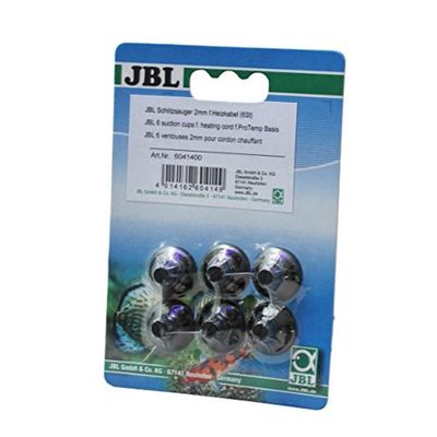 JBL 6041400 Slotted Suction Cup Holders for Aquarium and Terrarium Heating Cables, 2–4 mm, 6-Pack
