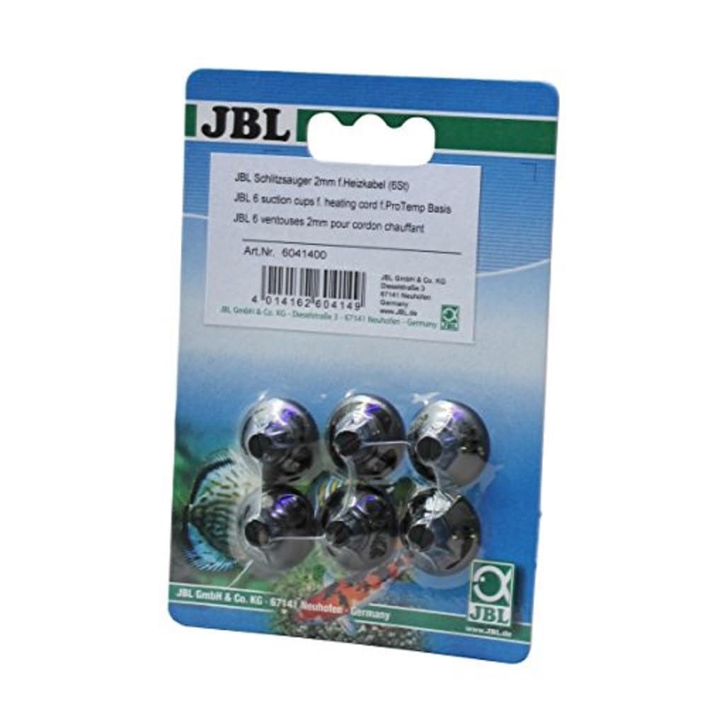 JBL 6041400 Slotted Suction Cup Holders for Aquarium and Terrarium Heating Cables, 2–4 mm, 6-Pack