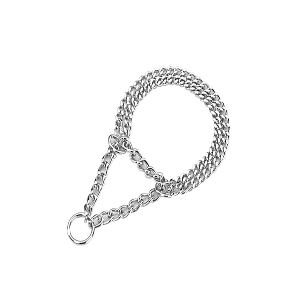 Nobby Double Row Chrome Chain Collar, 40 cm