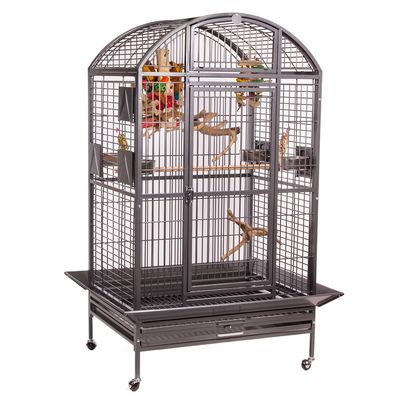 Montana Cages Hacienda Dome Bird Aviary for Small and Medium Parrots, Antique Edition, Approx. 91 x 71 x 165 cm