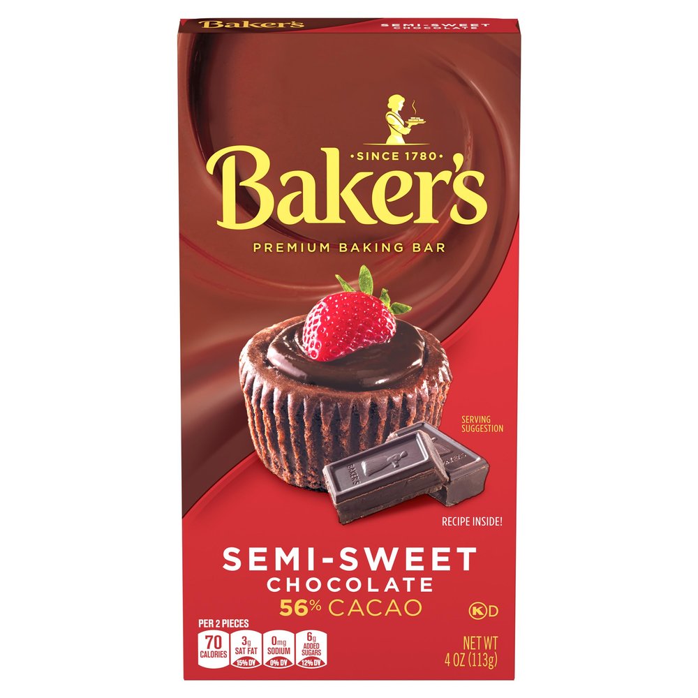 Baker's Semi-Sweet Baking Chocolate Squares, 4 oz