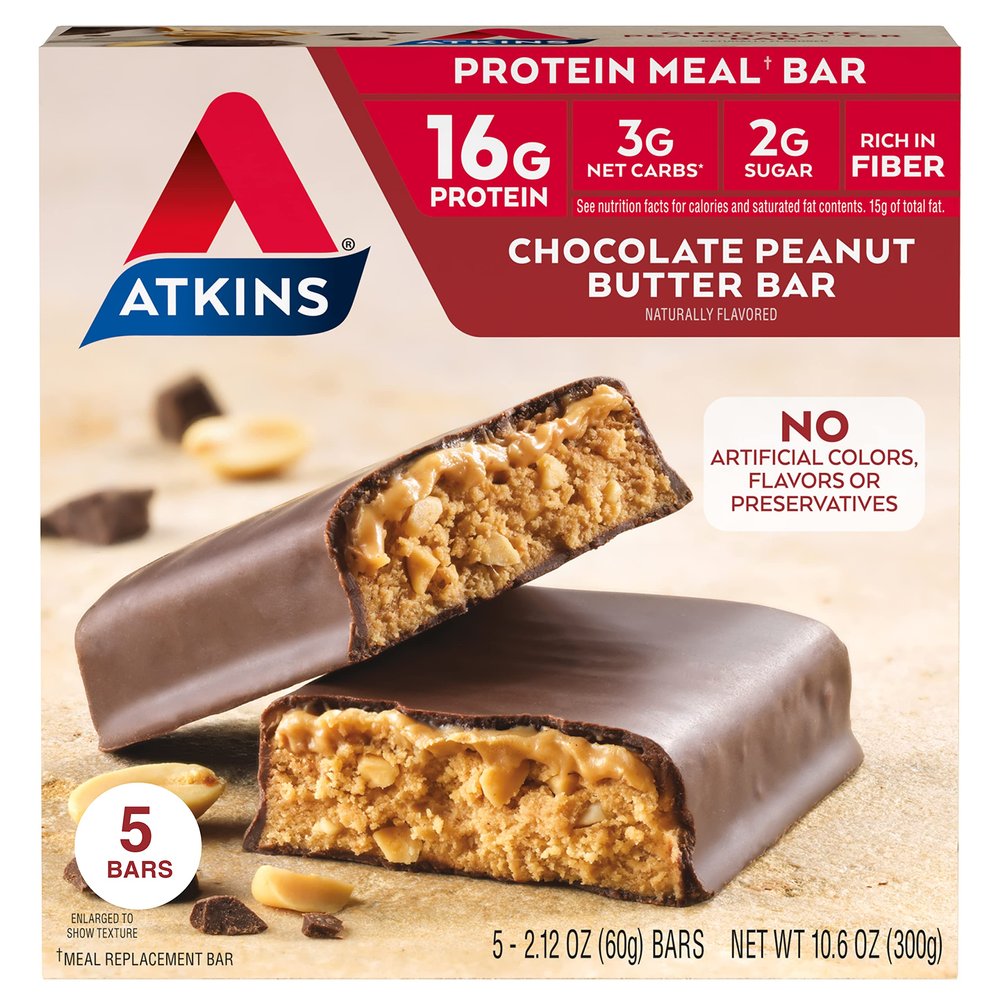 Atkins Chocolate Peanut Butter Bar, 300 g, Meal Replacement