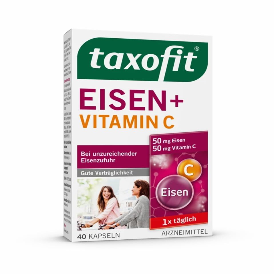 TAXOFIT Iron + Vitamin C Capsules, 40 ct