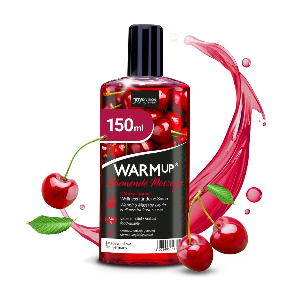 JOYDIVISION Warmup 150 ml Massage Liquid with Fruity Cherry Scent & Flavor | Warming Effect