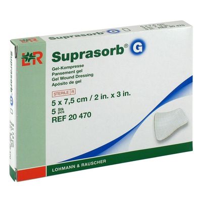 SUPRASORB G Gel Compress, 5 x 7.5 cm, 20470, 5 ct