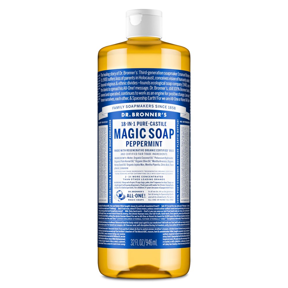 Dr. Bronner's Peppermint Pure-Castile Liquid Soap, 946 ml