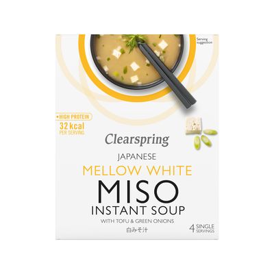 Clearspring Mellow White Miso Soup with Tofu, 4 x 4 x 10 g