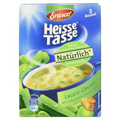 Erasco Heisse Tasse Leek Cream Soup with Crunchy Croutons, 3 Sachets, 52.8 g