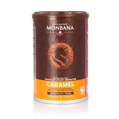 Monbana Caramel Chocolate Powder 250 g Tin (min. 32% Cocoa), 1 Pack (1 x 250 g)
