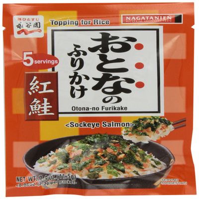 Nagatanien Otona-no Furikake Sockeye Salmon, 0.4-Ounce Units (Pack of 10)