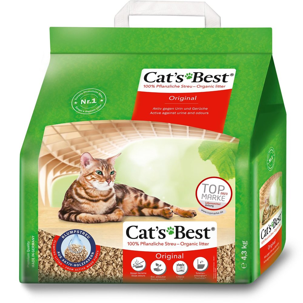 Cat's Best Original Cat Litter, 100% Plant-Based Clumping Litter