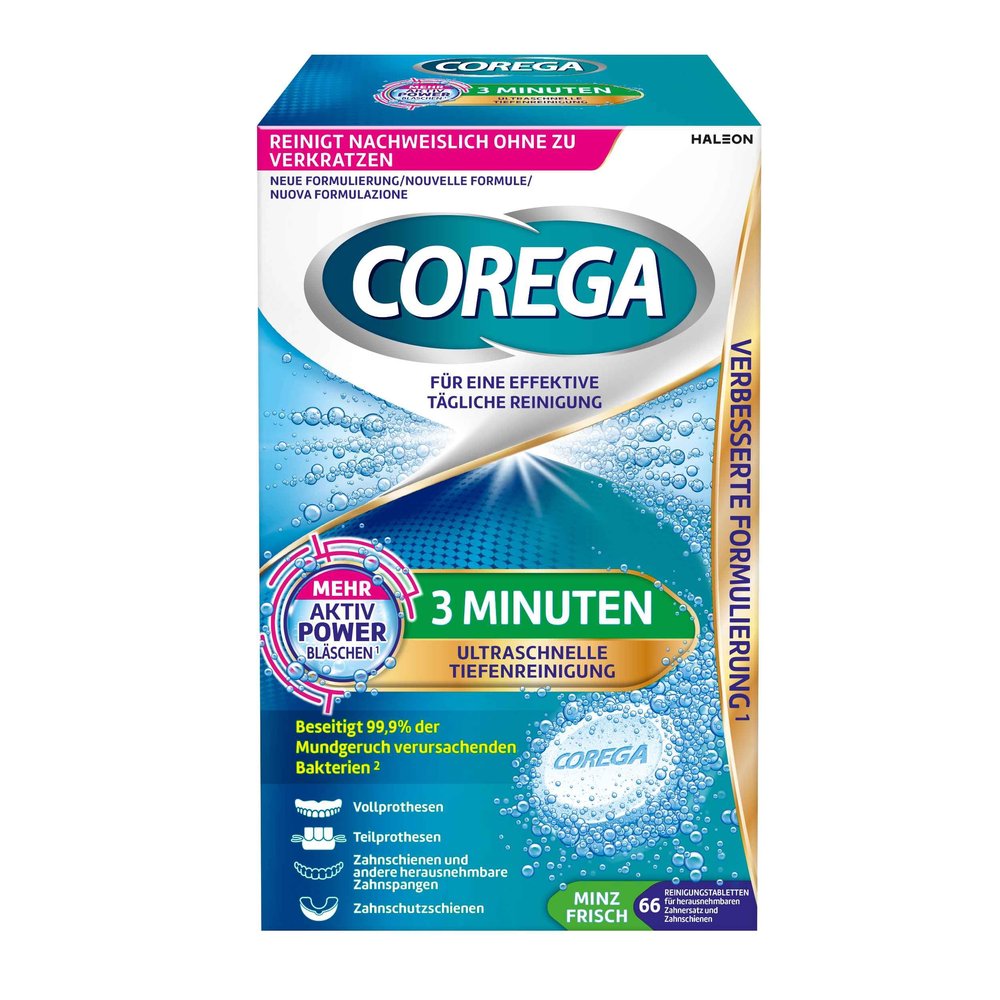 Corega 3 Minute Cleaning Tablets, 66 Count