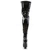 Higher Heels PleaserUSA Electra-3000Z Patent Over-the-Knee Boots, Black, Size 45 view 4