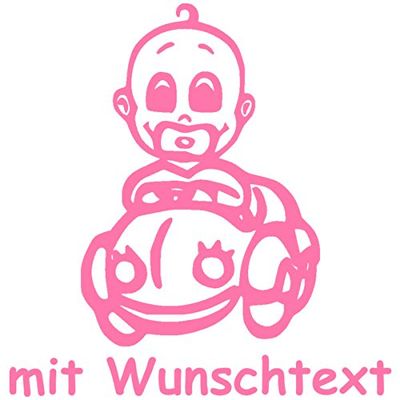 XL Baby Car Sticker with Name/Custom Text – Design 344 (25 cm)
