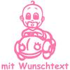 XL Baby Car Sticker with Name/Custom Text – Design 344 (25 cm) view 1