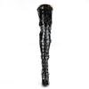 Higher Heels PleaserUSA Seduce-3028 Black Patent Over-the-Knee Boots, Size 36 view 3