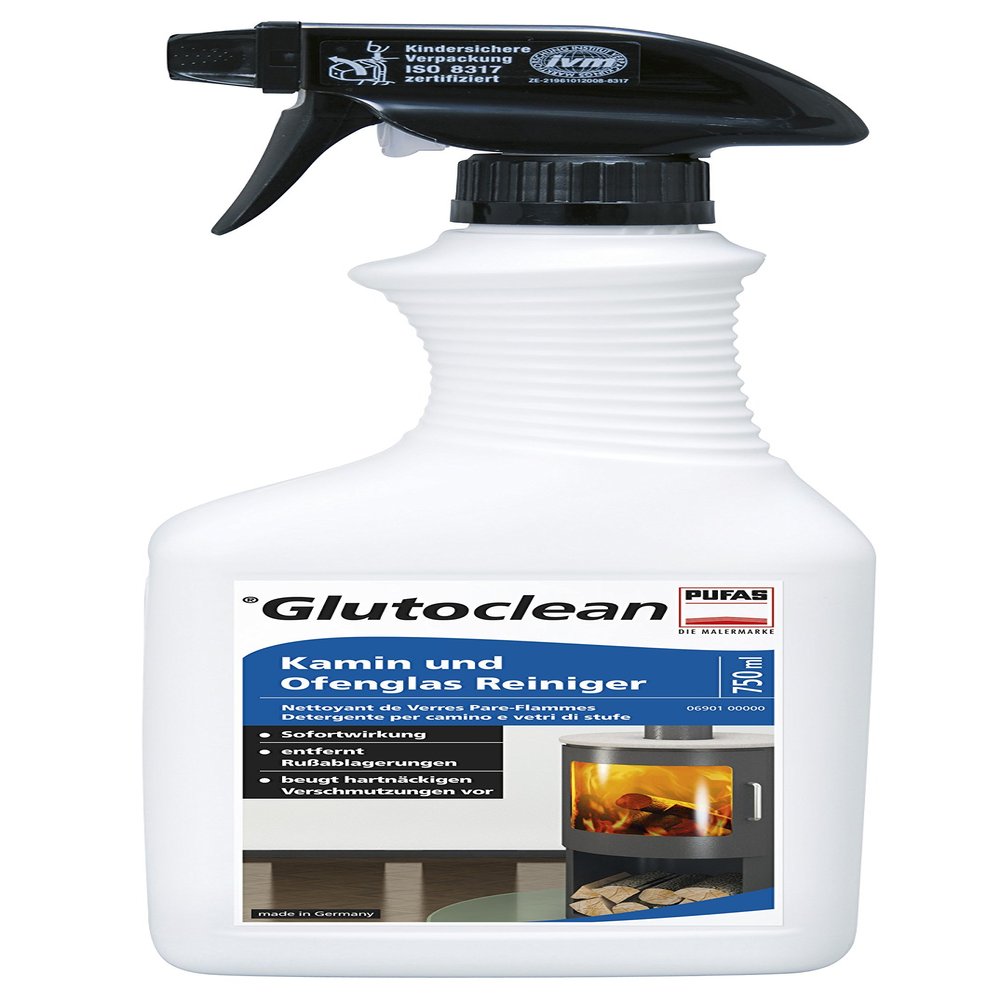 Glutoclean Fireplace and Stove Glass Cleaner, 0.750 L