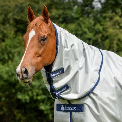 Bucas Power Turnout Combi Neck, Silver, Size S (125 cm Back Length)