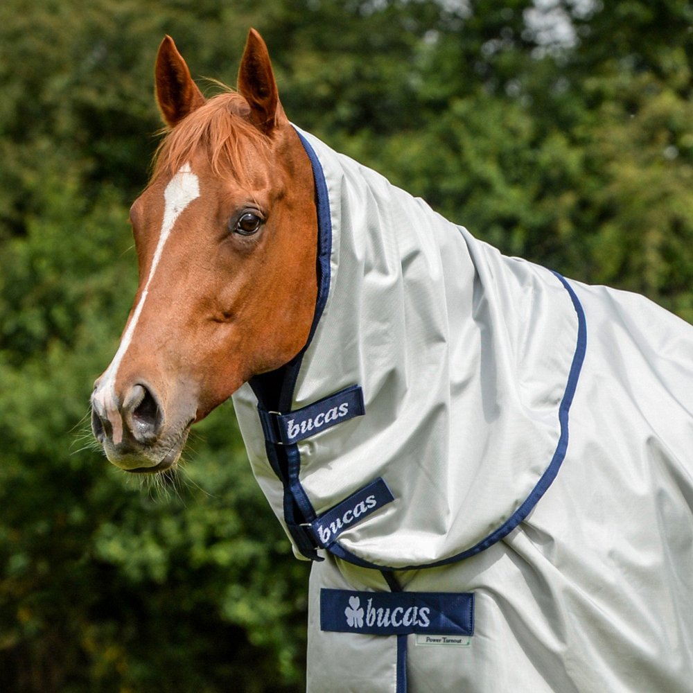 Bucas Power Turnout Combi Neck, Silver, Size S (125 cm Back Length)