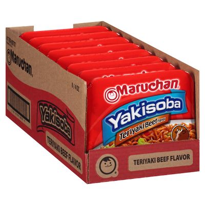 Maruchan Yakisoba Teriyaki Beef Flavor, 4 oz Microwavable Containers, Pack of 8