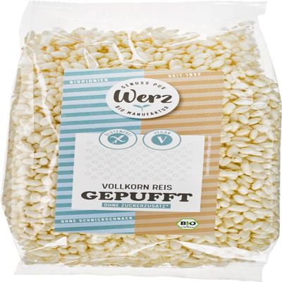 Werz Organic Puffed Whole Grain Rice, Gluten-Free, 1 x 125 g
