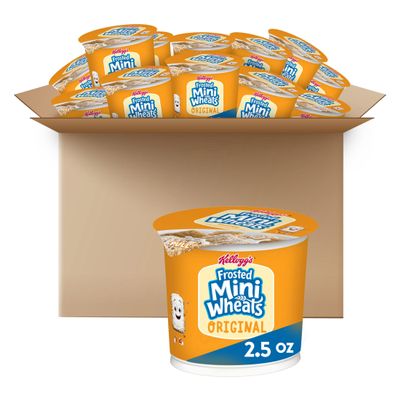 Kellogg's Frosted Mini-Wheats Cereal in a Cup, 2.5 Ounce Cup (Pack of 12)