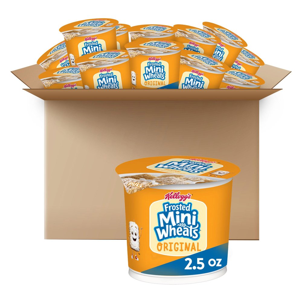 Kellogg's Frosted Mini-Wheats Cereal in a Cup, 2.5 Ounce Cup (Pack of 12)