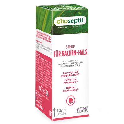 OLIOSEPTIL Throat Syrup with Plant Extracts and Essential Oils, 125 ml