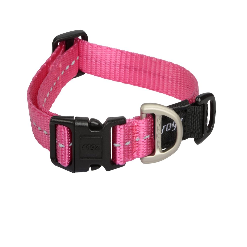 Reflective Dog Collar for Small Dogs, Adjustable 20.3-33 cm, Pink