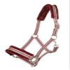Plastic Halter with Faux Fur Padding, Bordeaux-Beige Cob view 1
