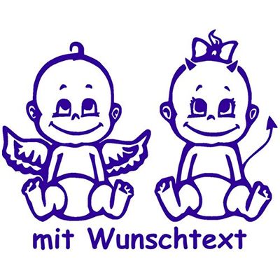 XL Baby Sticker for Twins with Custom Text – Design Z10-JM (25 cm)