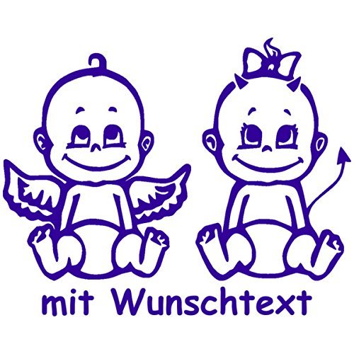 XL Baby Sticker for Twins with Custom Text – Design Z10-JM (25 cm)