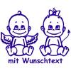 XL Baby Sticker for Twins with Custom Text – Design Z10-JM (25 cm) view 1