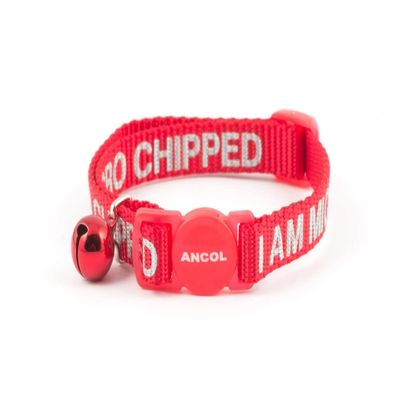 Ancol I Am Microchipped Cat Collar, Red