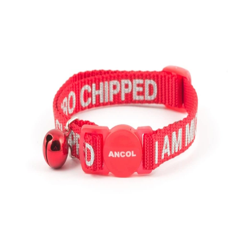 Ancol I Am Microchipped Cat Collar, Red