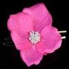 Fuchsia Flower Hair Jewelry with Swarovski Rhinestones and 33-Crystal Center view 1
