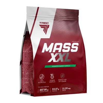 Trec Nutrition MASS XXL 3000 g Banana – Gainer with Whey Protein, Carbohydrates and Vitamins, Ideal for Muscle Building