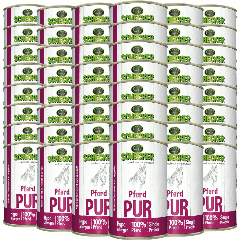 Schecker Horse PUR Wet Food - Monoprotein (0.41 kg, 48-pack)