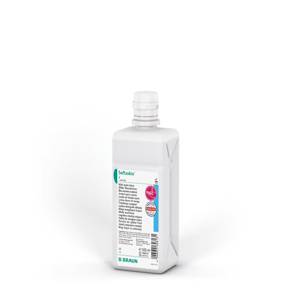 Softaskin Wash Lotion for Normal and Sensitive Skin, 500 ml Dispenser Bottle