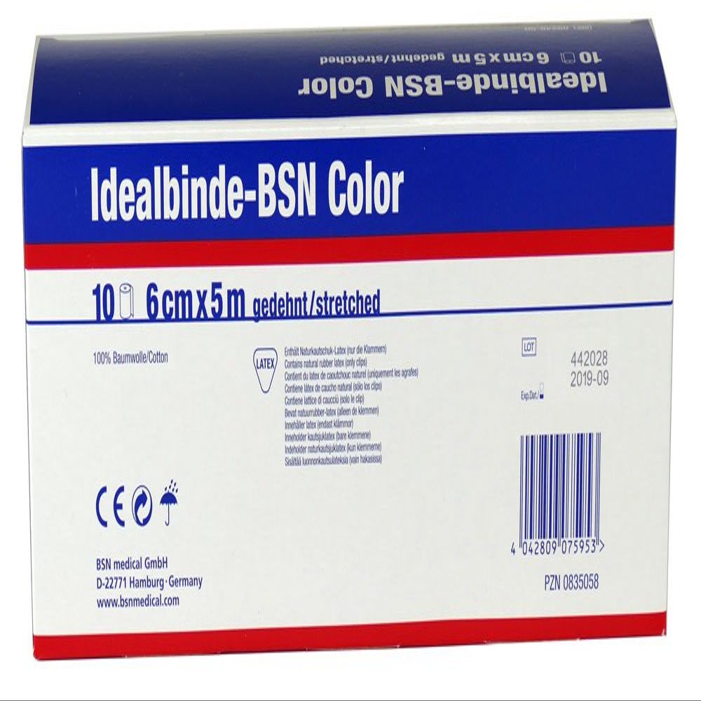 Ideal Bandage Color 5 m x 6 cm Blue 10 pcs