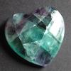 Gemstone Heart, 40 x 15 mm, Purple-Green Fluorite view 1