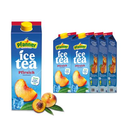 Pfanner Peach Iced Tea, 6 x 2 L Multipack
